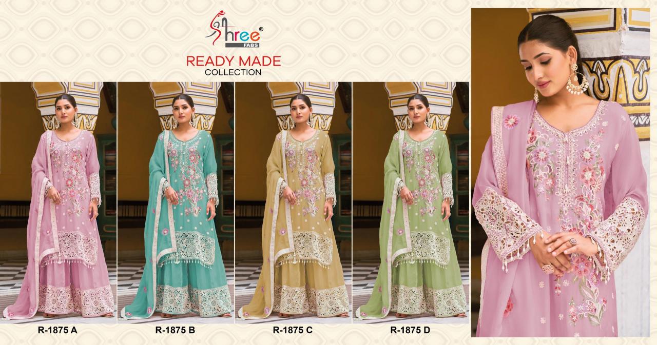 Shree Fabs R 1875 catalog pakistani designer suits surat wholesalers
