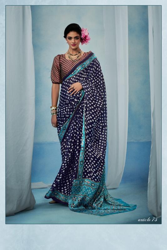 Sosy Ajrakh silk catalog surat designer saree manufacturer