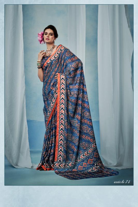 Sosy Ajrakh silk catalog surat designer saree manufacturer