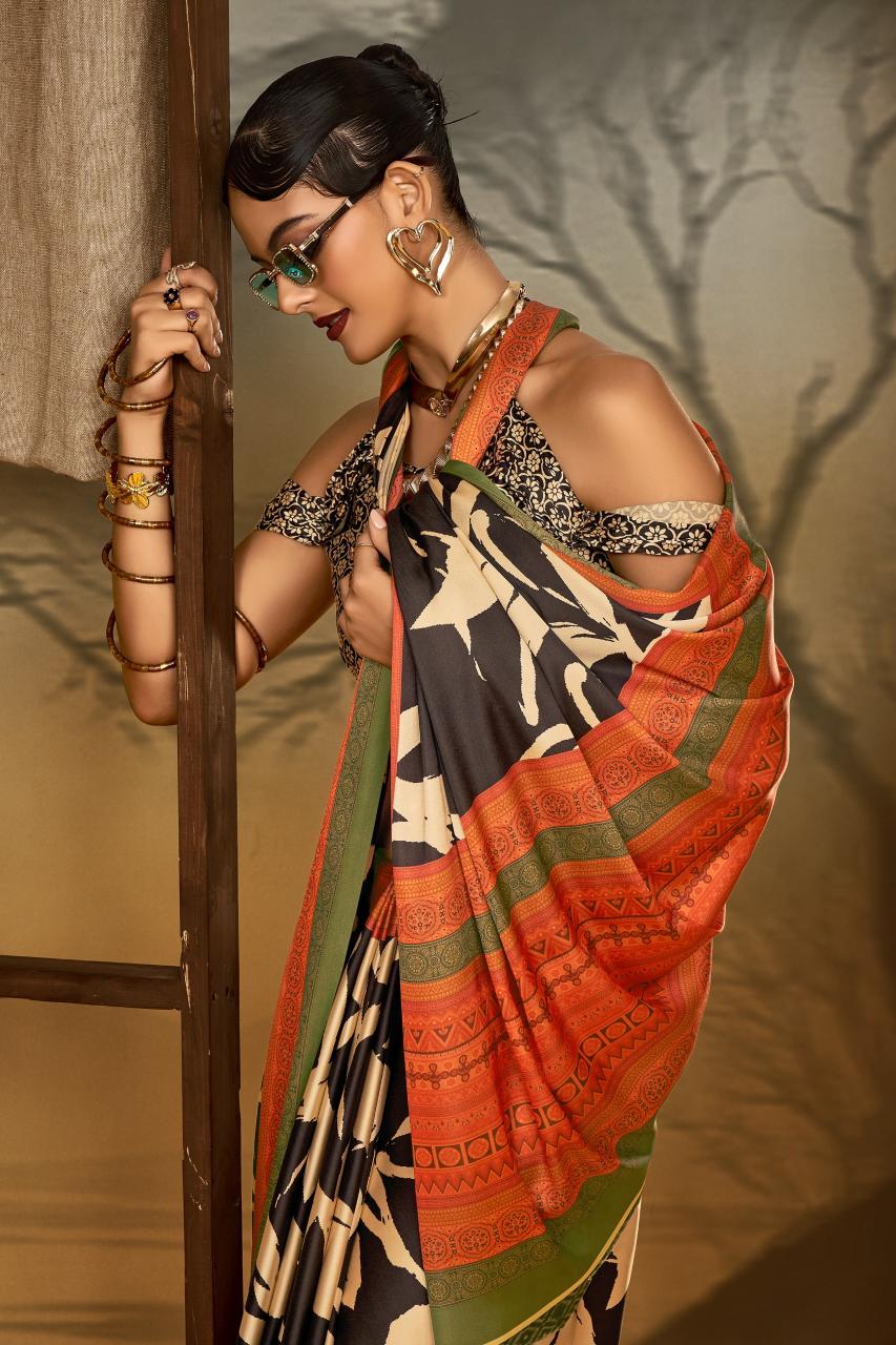 Sosy Satin Silk catalog surat printed satin sarees