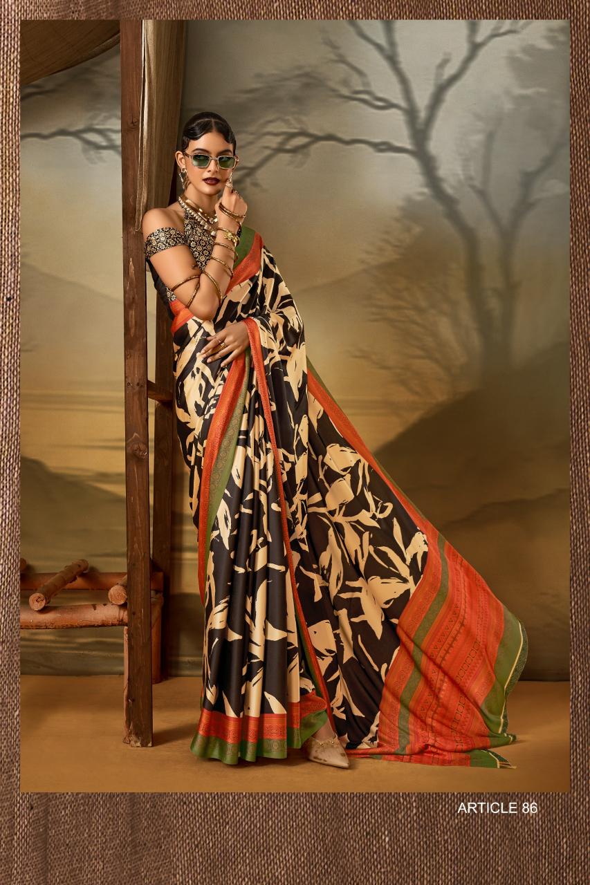 Sosy Satin Silk catalog surat printed satin sarees