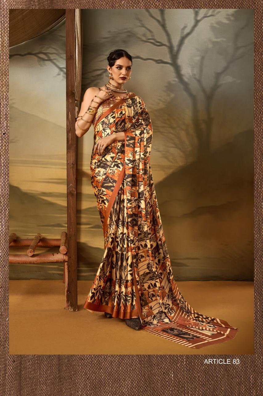 Sosy Satin Silk catalog surat printed satin sarees