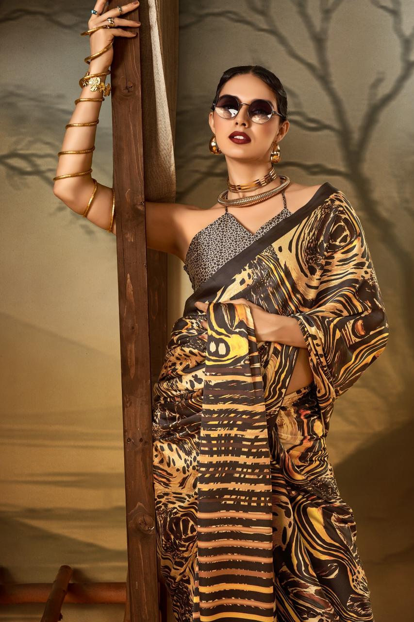 Sosy Satin Silk catalog surat printed satin sarees