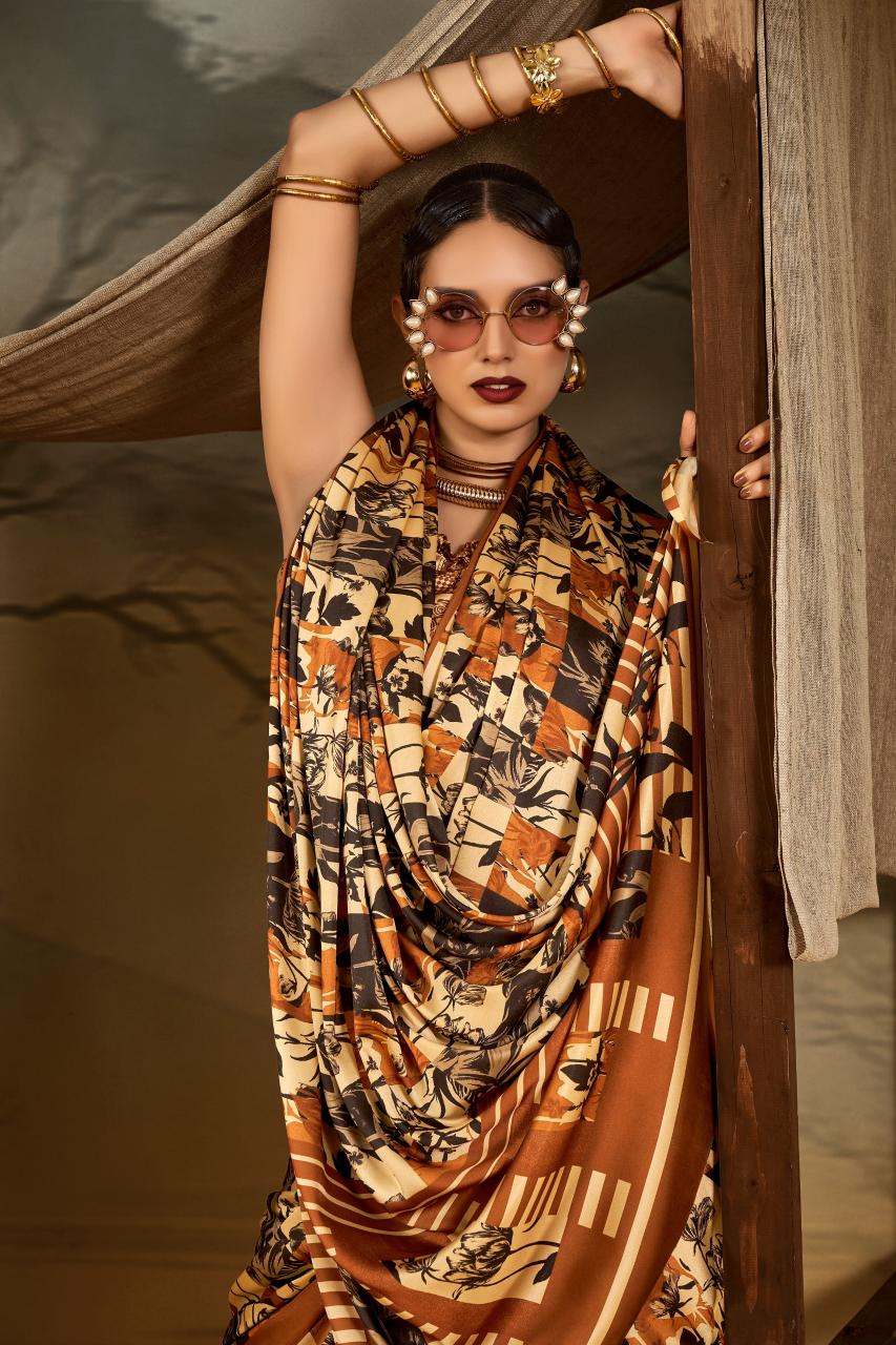 Sosy Satin Silk catalog surat printed satin sarees
