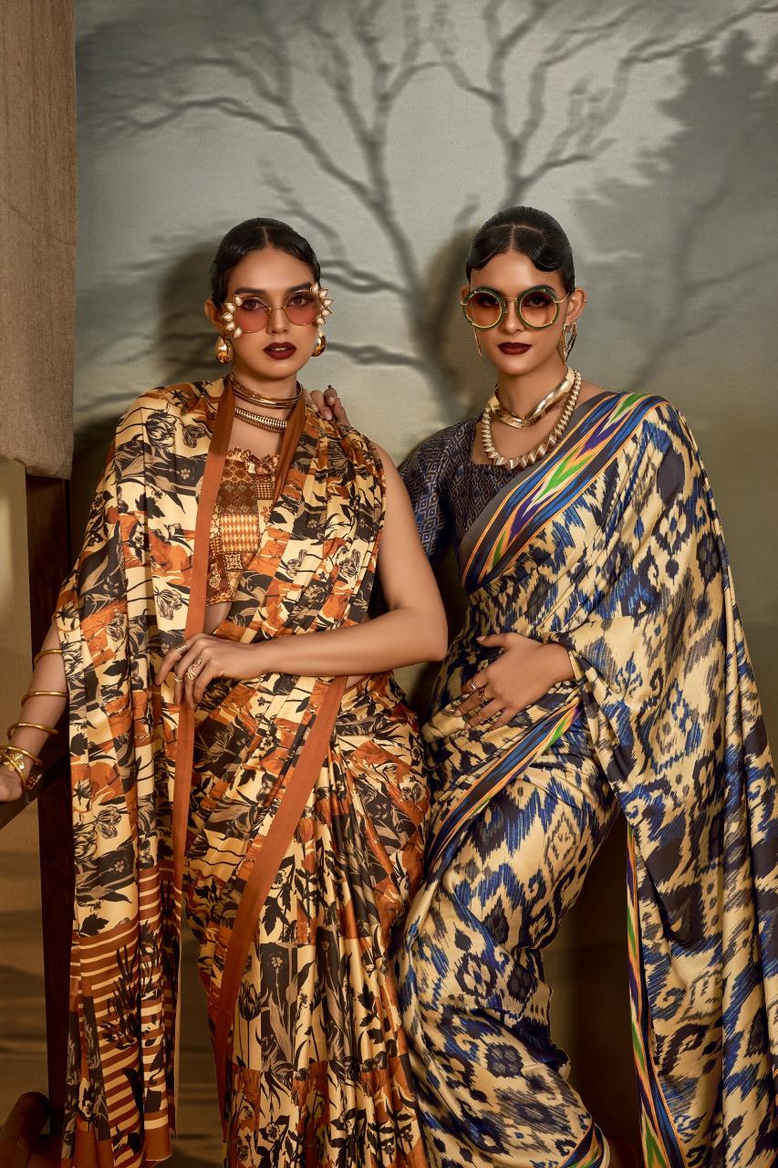 Sosy Satin Silk catalog surat printed satin sarees
