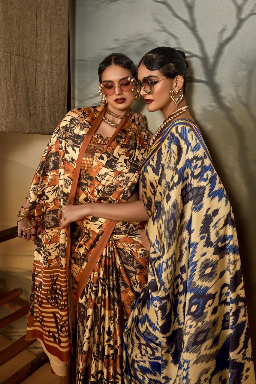 Sosy Satin Silk catalog surat printed satin sarees