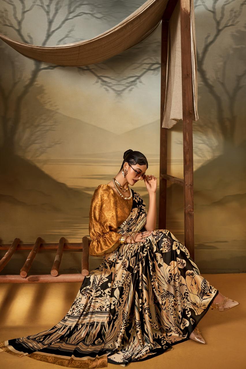 Sosy Satin Silk catalog surat printed satin sarees