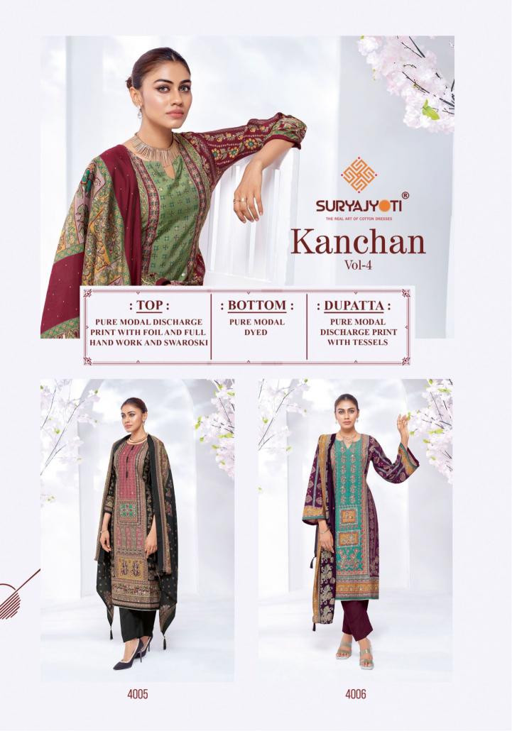 SuryaJyoti Kanchan Vol-04 - Dress Material  - Wholesale Catalog
