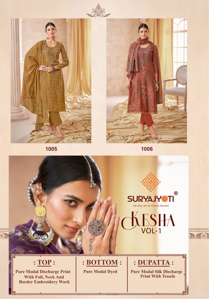 SuryaJyoti Kesha Vol-01 - Dress Material  - Wholesale Catalog