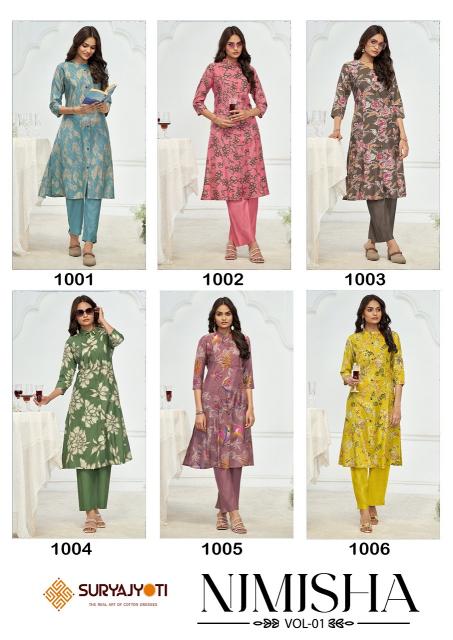 Suryajyoti Nimisha Vol-1 – A-Line Kurti With Pant Cord Set - Wholesale Catalog