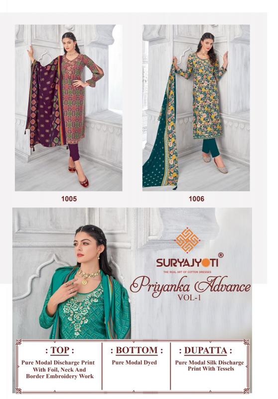 SuryaJyoti Priyanka Advance Vol-01 – Dress Material - Wholesale Catalog