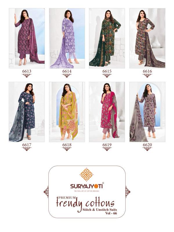 SuryaJyoti Trendy Cotton Vol-66 - Dress Material - Wholesale Catalog