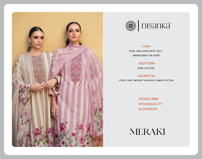 The Hermitage Shop Nisanka Meraki catalog unstitched salwar kameez manufacturers in surat