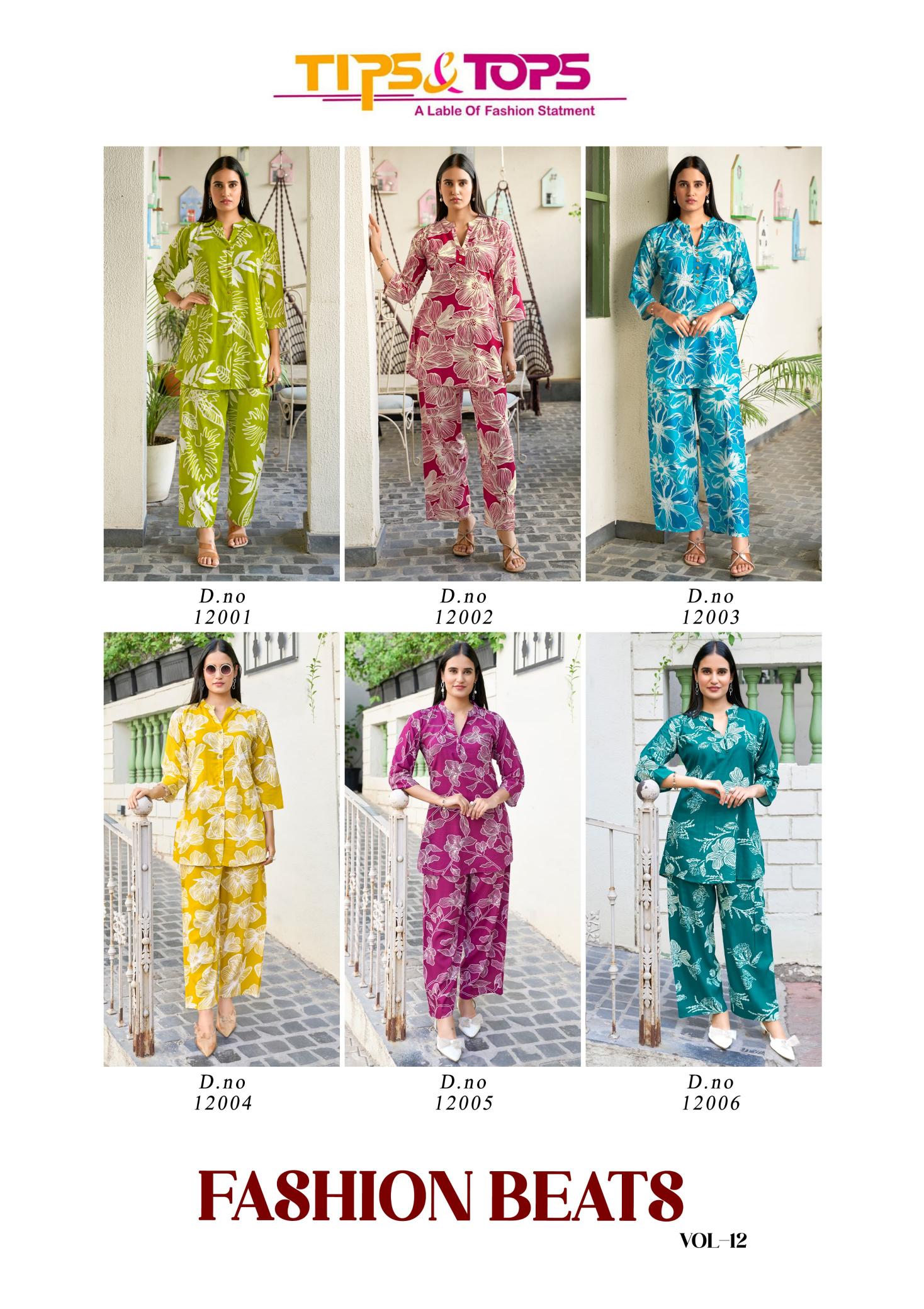 Tips And Tops Fashion Beats Vol 12 rayon co ord set 