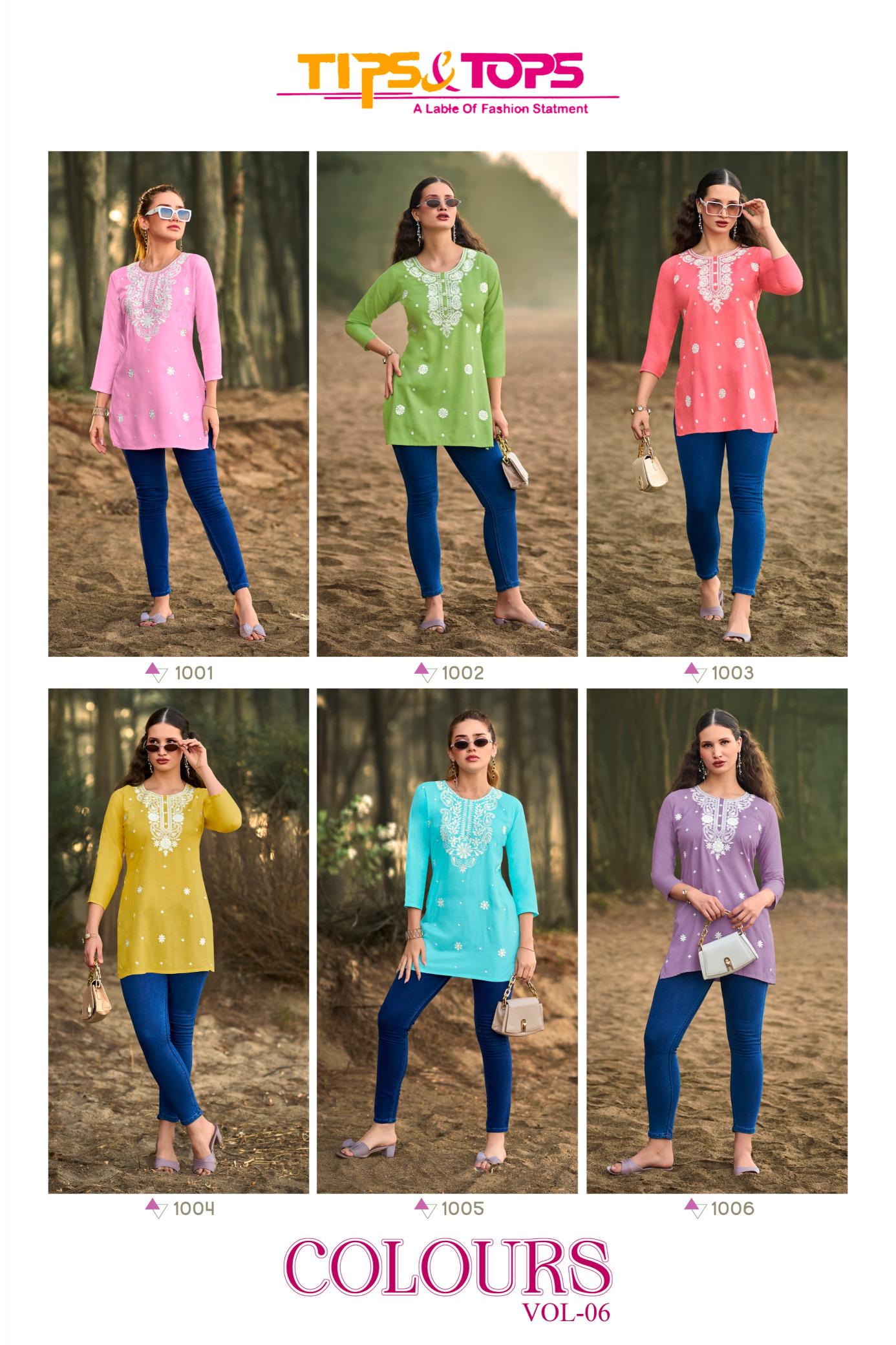 Tips & Tops Colors Vol 06 Catalog short indian kurtis for women