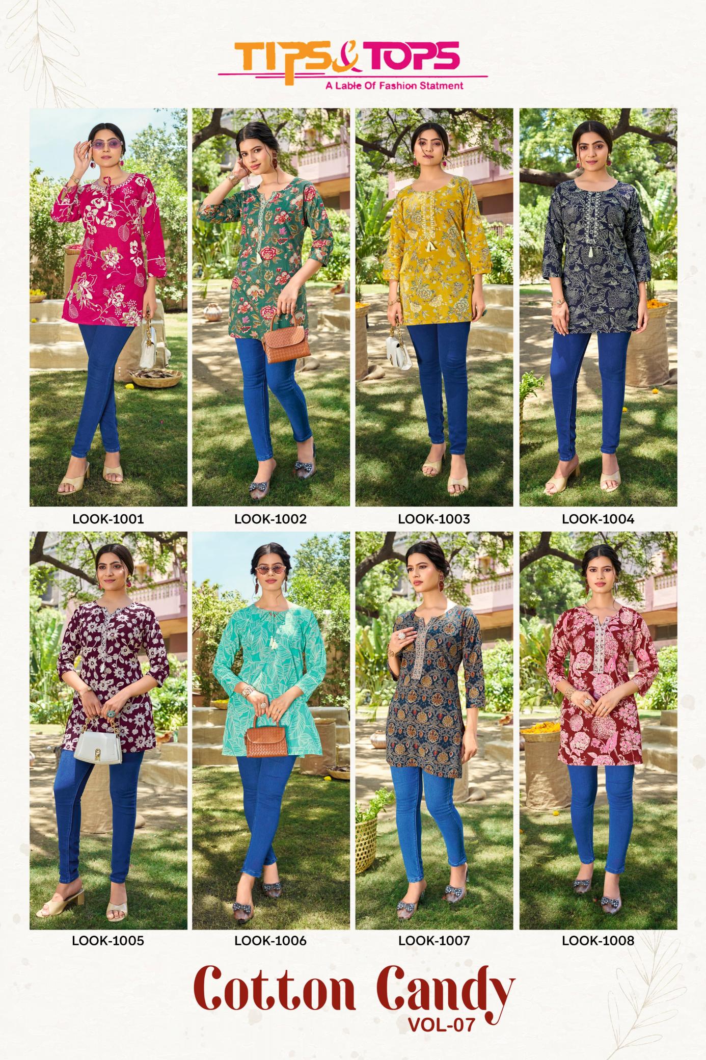 Tips & Tops Cotton Candy Vol 7 Catalog cotton short kurtis online india
