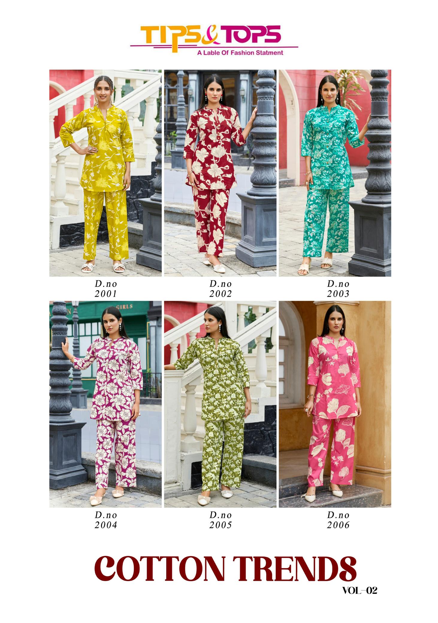 Tips & Tops Cotton Trends Vol 2 Catalog cotton coord set wholesale in mumbai
