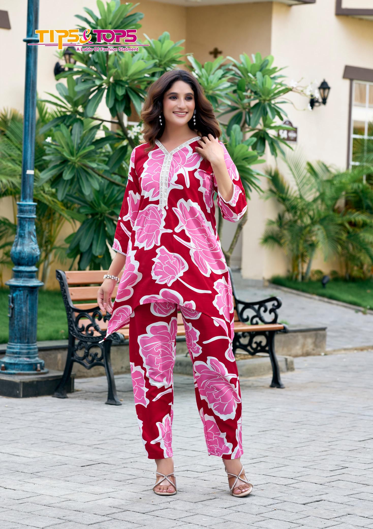 Tips & Tops Lifestyle vol 2 catalog reyon print wholesale co ord sets manufacturers in india