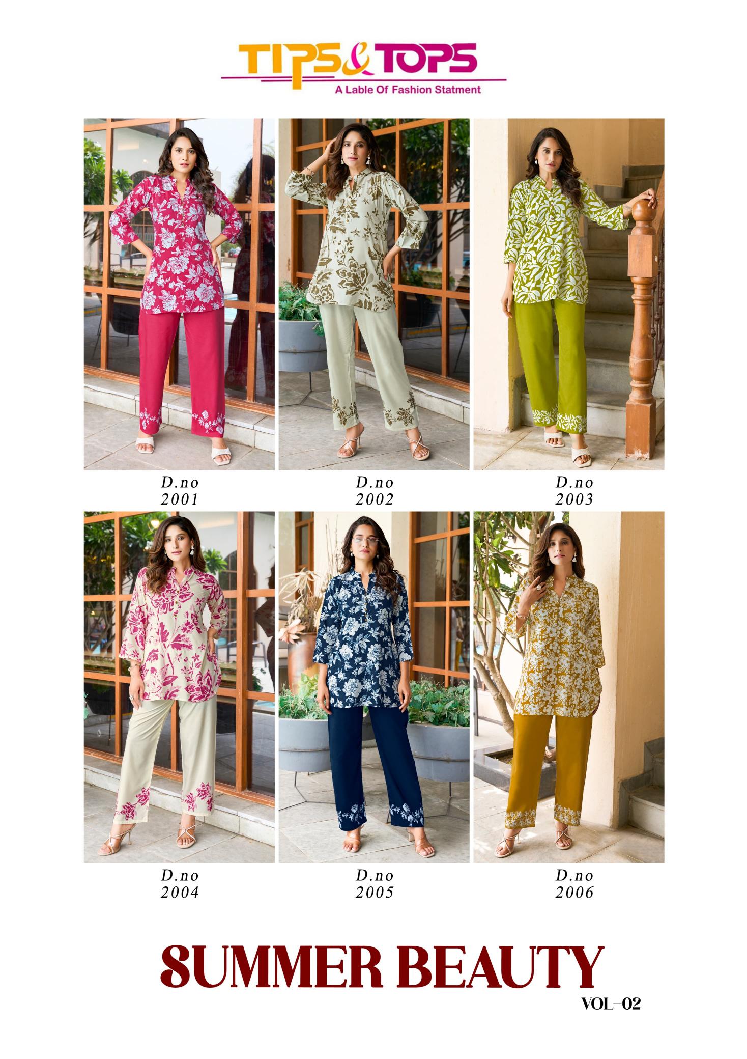 Tips & Tops Summer Beauty vol 2 catalog reyon wholesale co ord sets