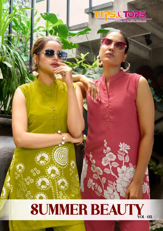 Tips & Tops Summer Beauty vol 3 catalog reyon print wholesale co ord sets