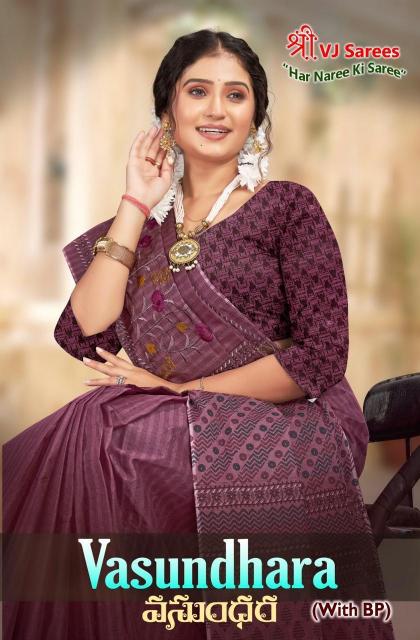 VJ Vasundhara Vol-01 - Cotton Sarees  - Wholesale Catalog