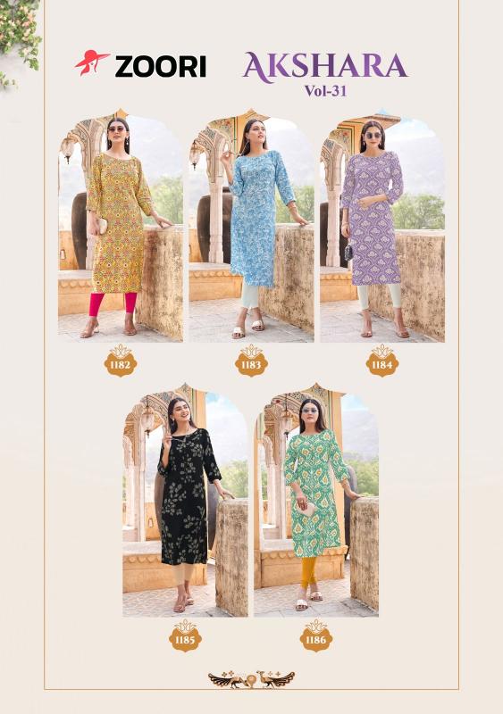 Zoori Akshara Vol 31 catalog rayon kurti manufacturers in india