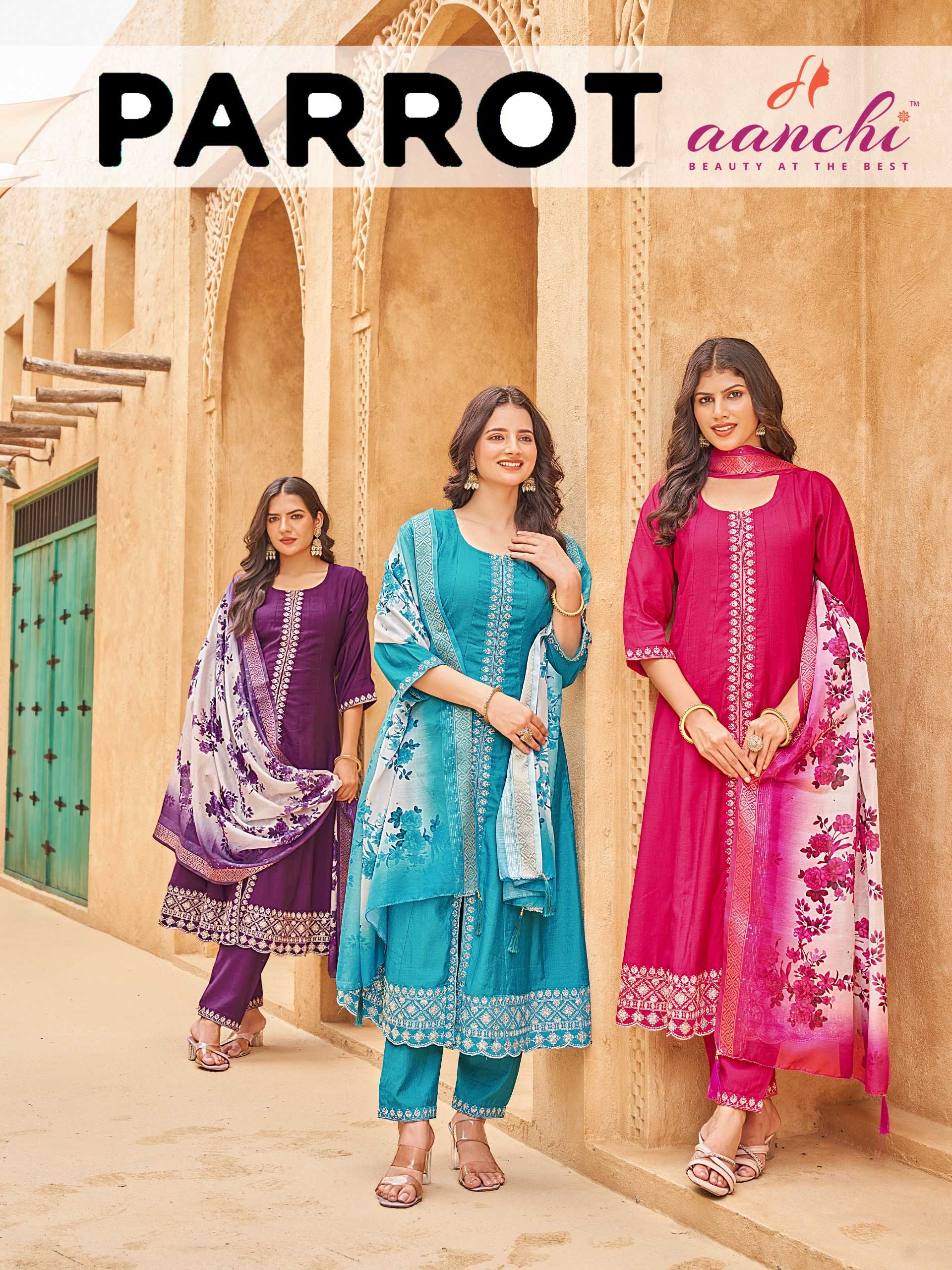 Aanchi Parrot catalog indias kurti