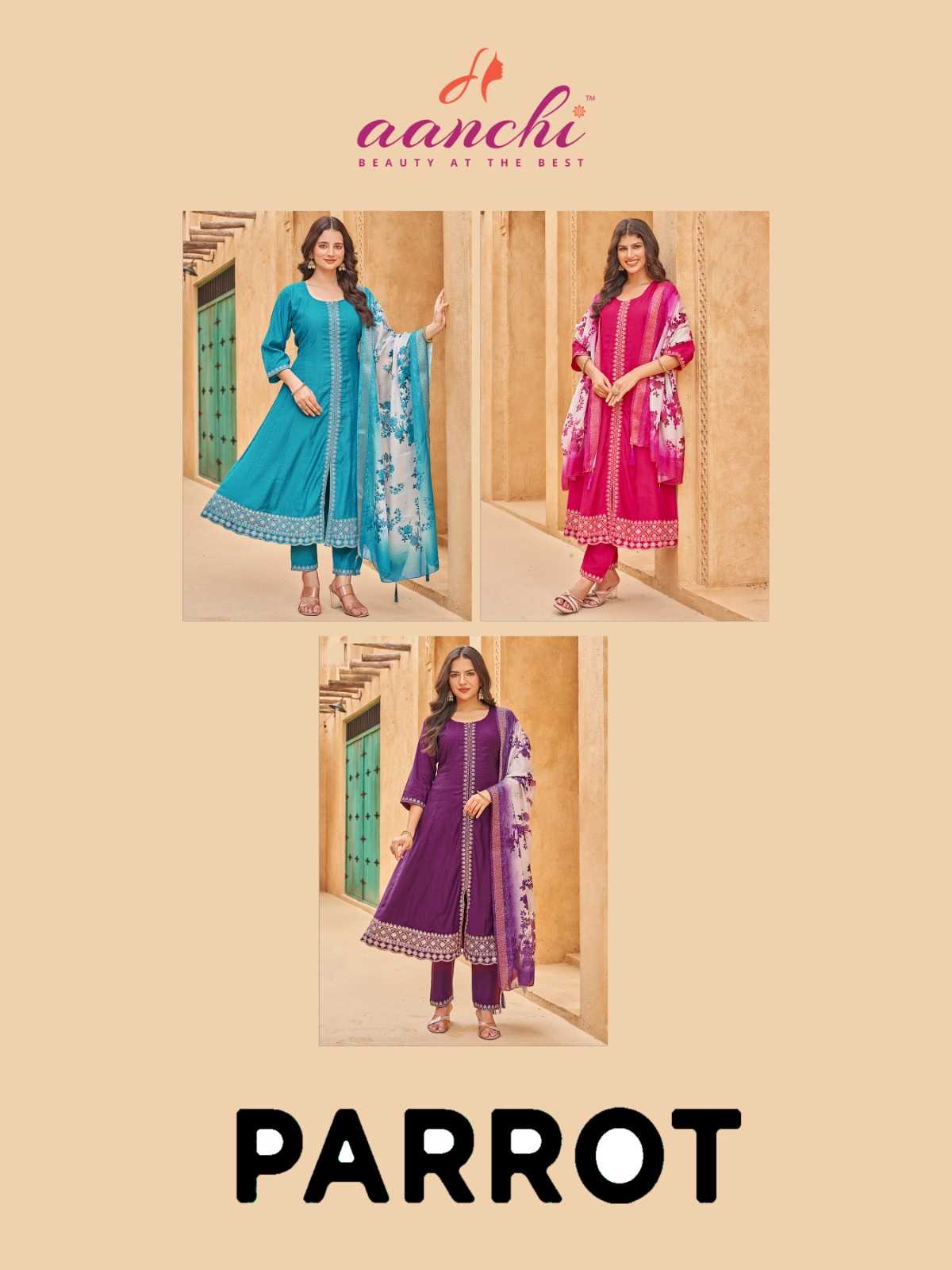 Aanchi Parrot catalog indias kurti