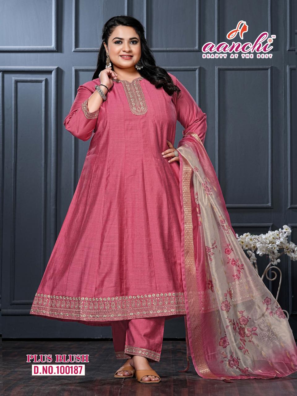 Aanchi Plus Blush catalog plus size kurti in india