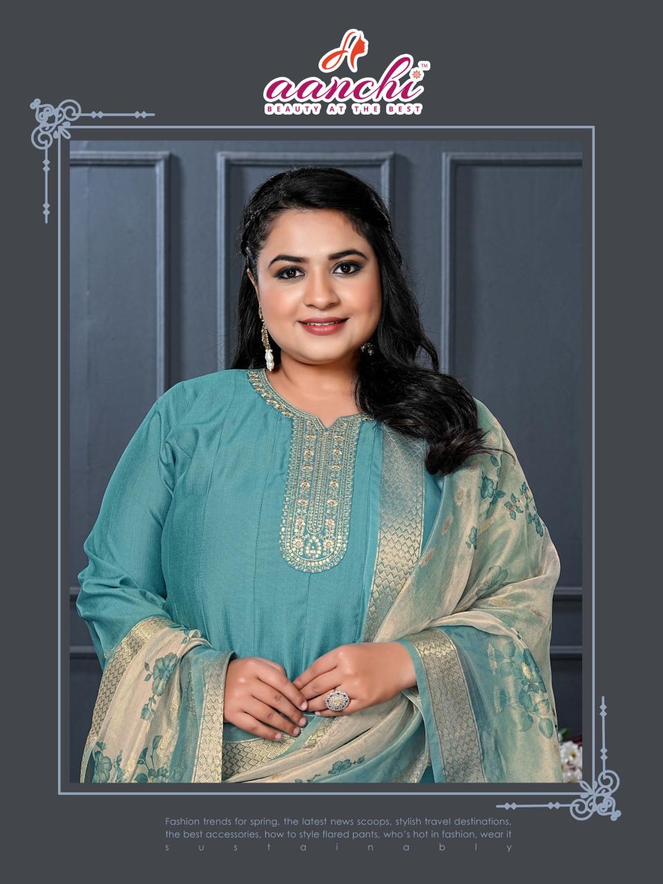 Aanchi Plus Blush catalog plus size kurti in india