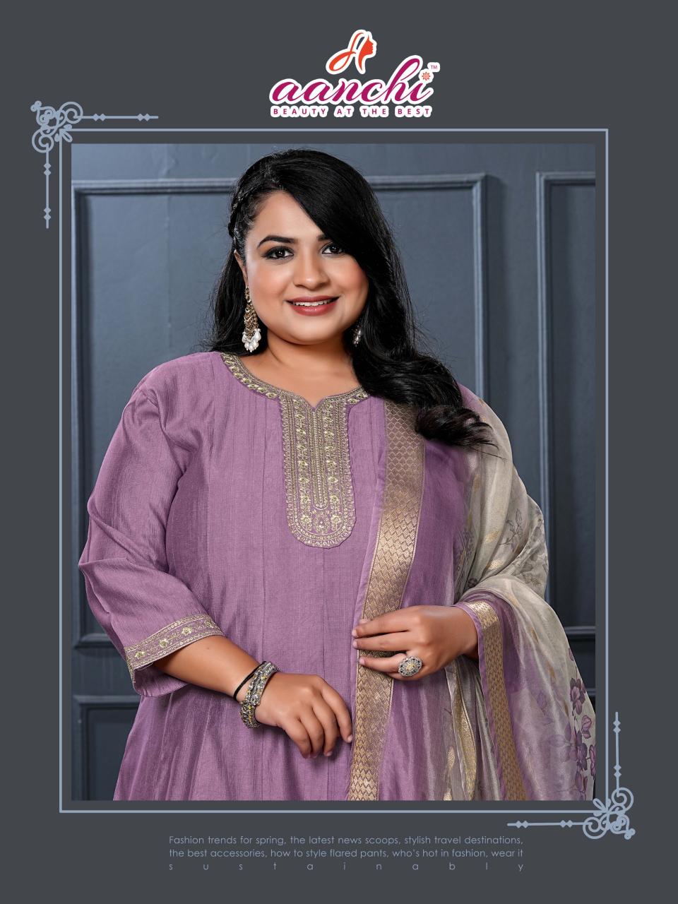 Aanchi Plus Blush catalog plus size kurti in india