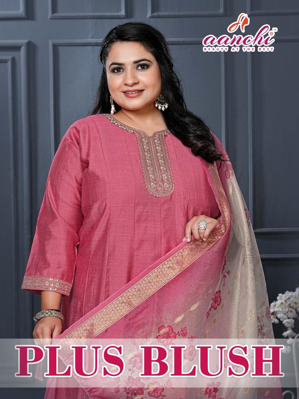 Aanchi Plus Blush catalog plus size kurti in india