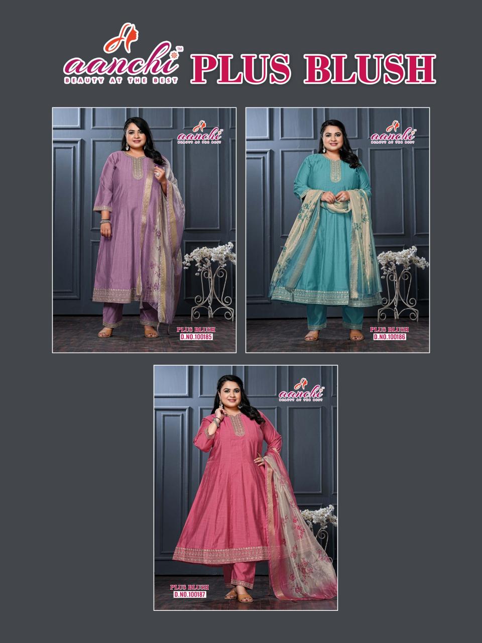 Aanchi Plus Blush catalog plus size kurti in india
