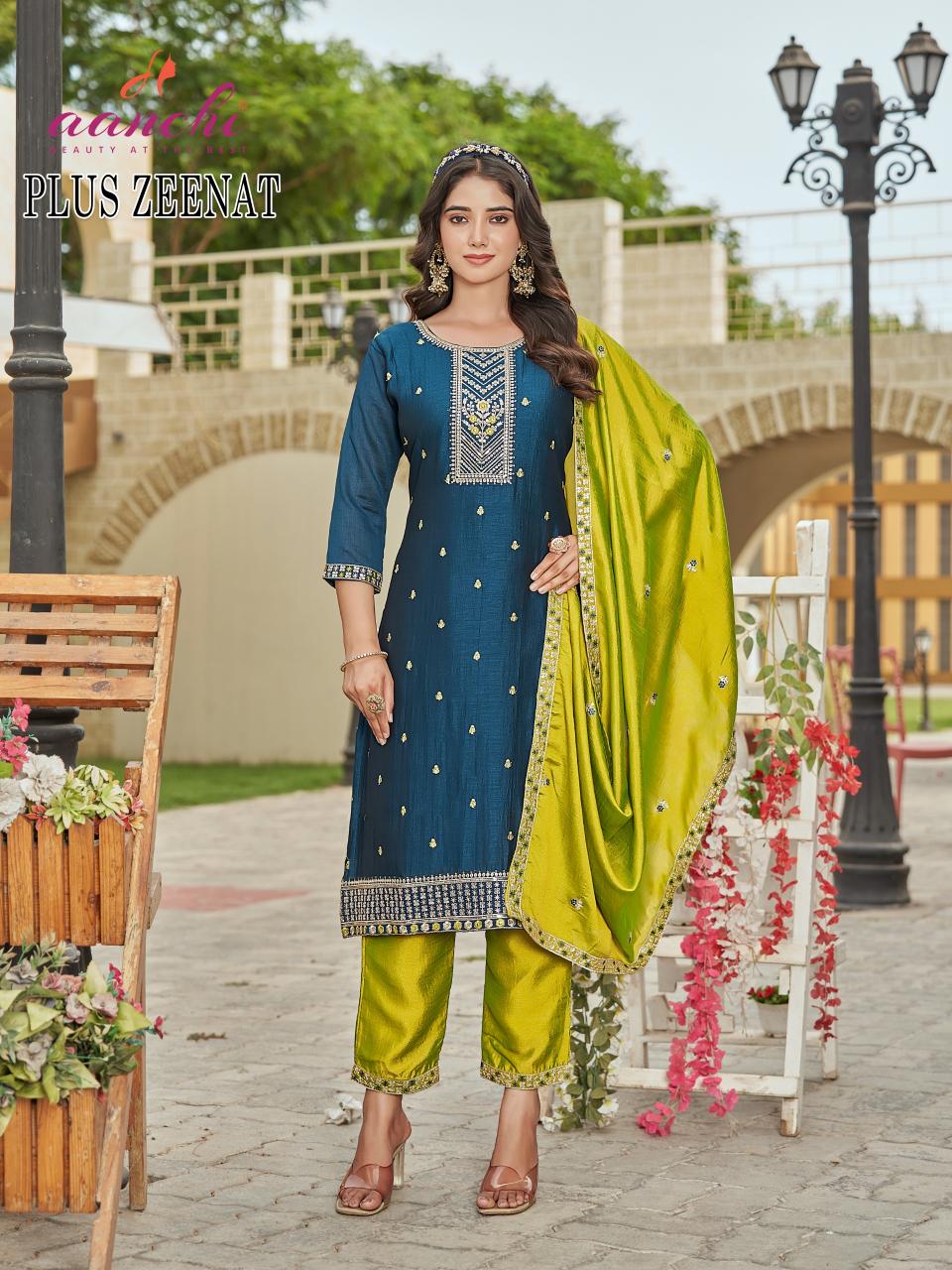 Aanchi Plus Zeenat catalog plus size designer kurtis online india 