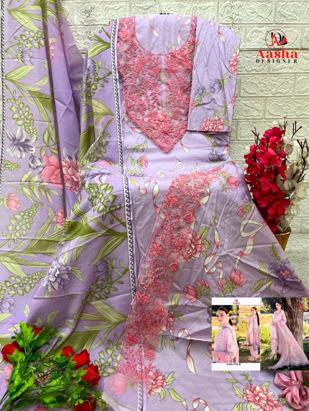 Aasha 1172 AB catalog Cotton Dupatta pakistani suits wholesale online
