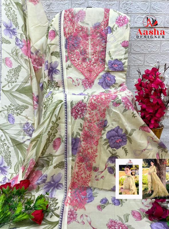 Aasha 1172 AB catalog Cotton Dupatta pakistani suits wholesale online