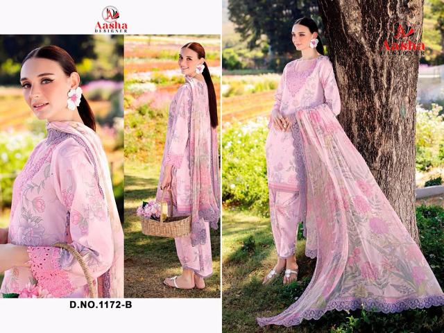 Aasha 1172 AB catalog Cotton Dupatta pakistani suits wholesale online