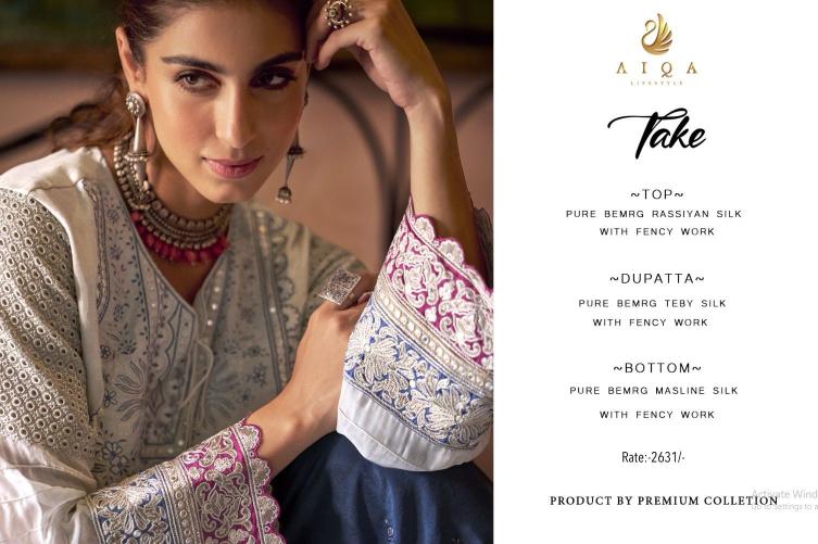 Aiqa Take catalog wholesale unstitched salwar kameez material
