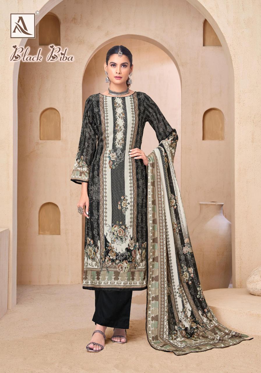 Alok Black Biba catalog dress material wholesale with price