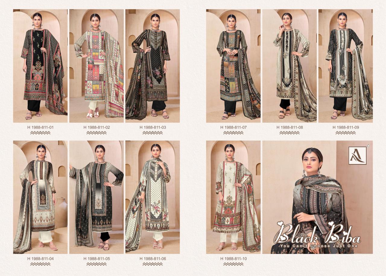Alok Black Biba catalog dress material wholesale with price