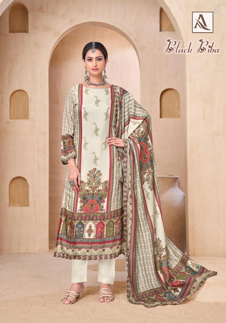 Alok Black Biba catalog dress material wholesale with price