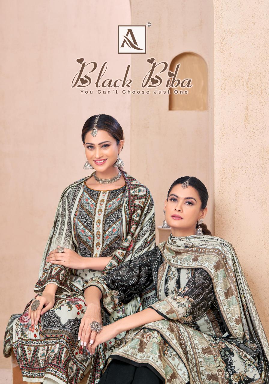 Alok Black Biba catalog dress material wholesale with price