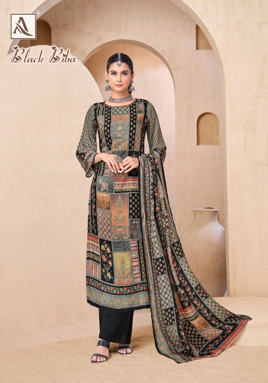 Alok Black Biba catalog dress material wholesale with price