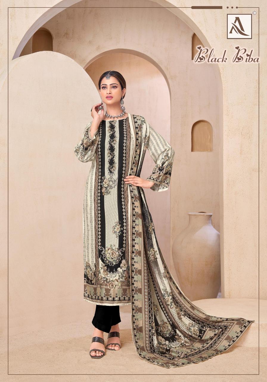 Alok Black Biba catalog dress material wholesale with price
