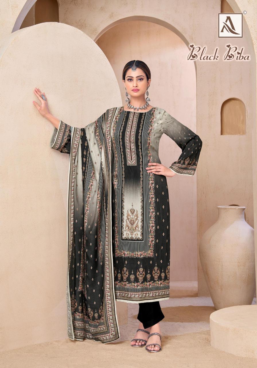 Alok Black Biba catalog dress material wholesale with price