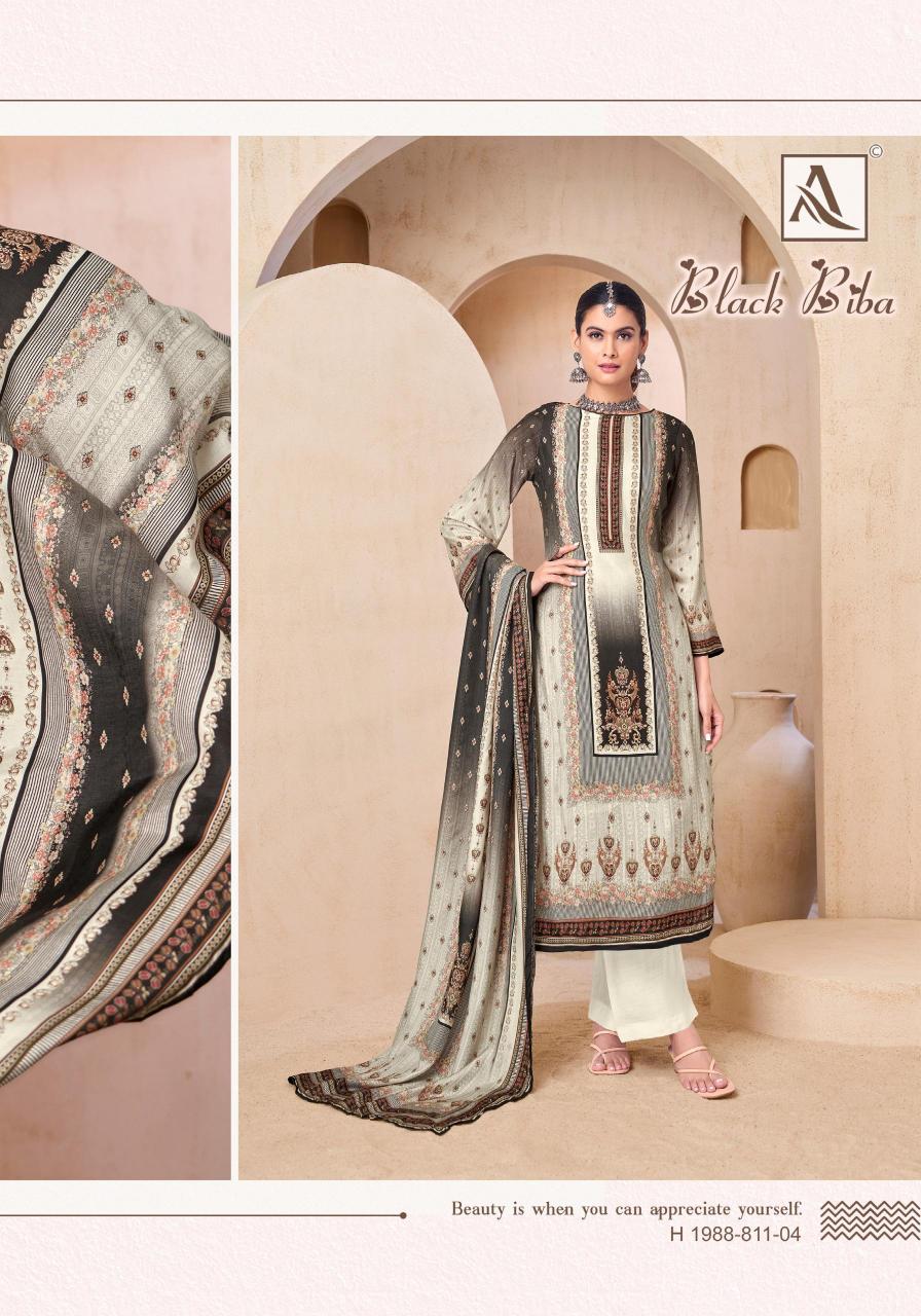 Alok Black Biba catalog dress material wholesale with price