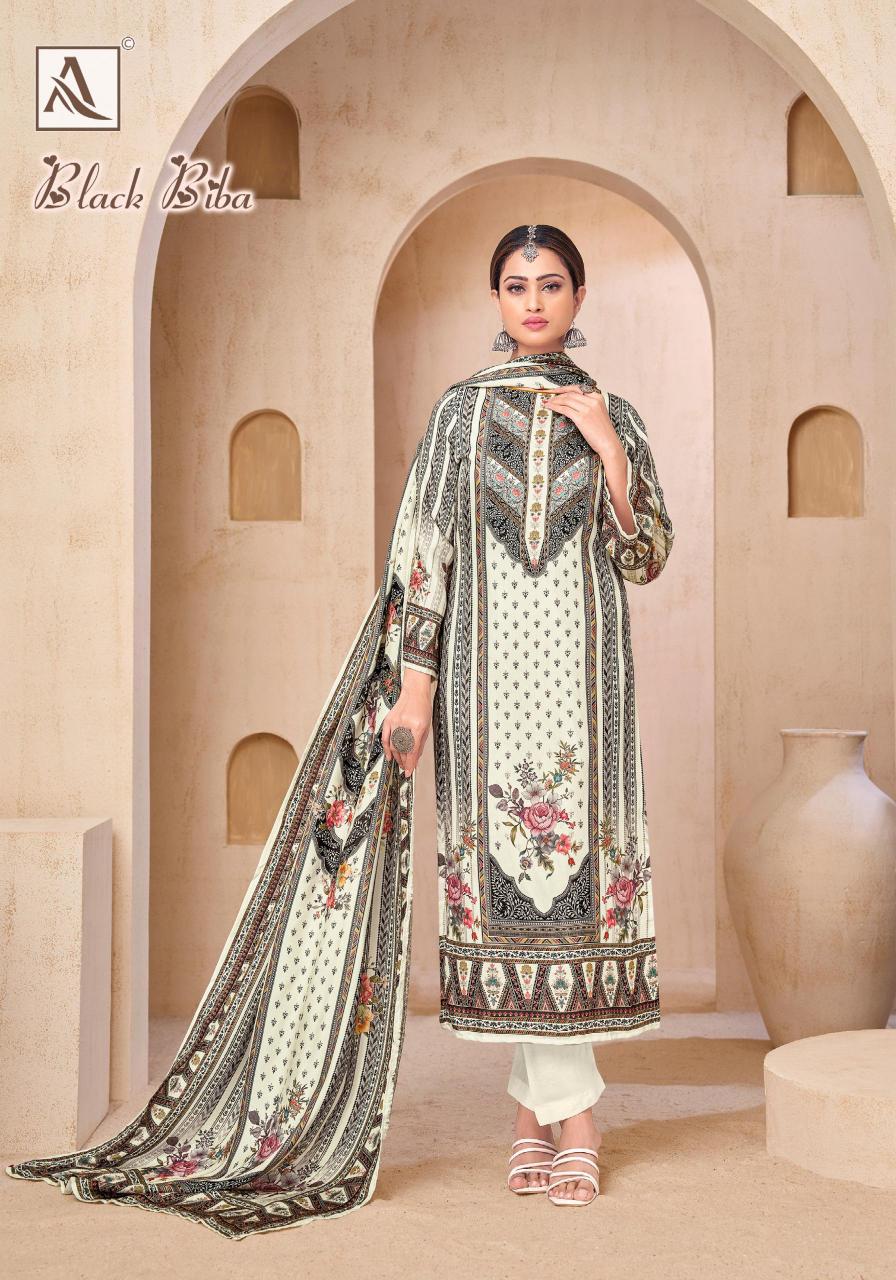 Alok Black Biba catalog dress material wholesale with price