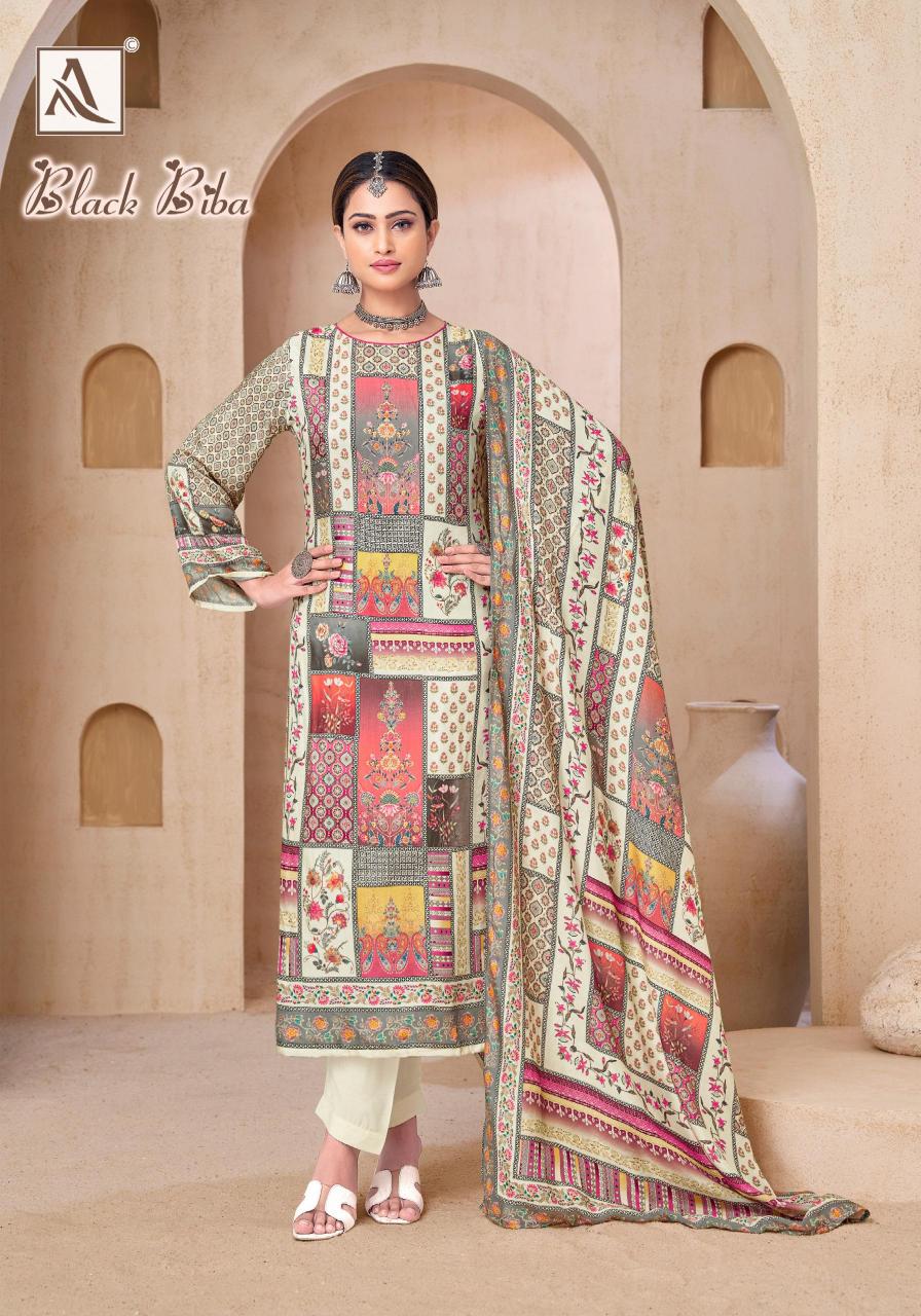 Alok Black Biba catalog dress material wholesale with price