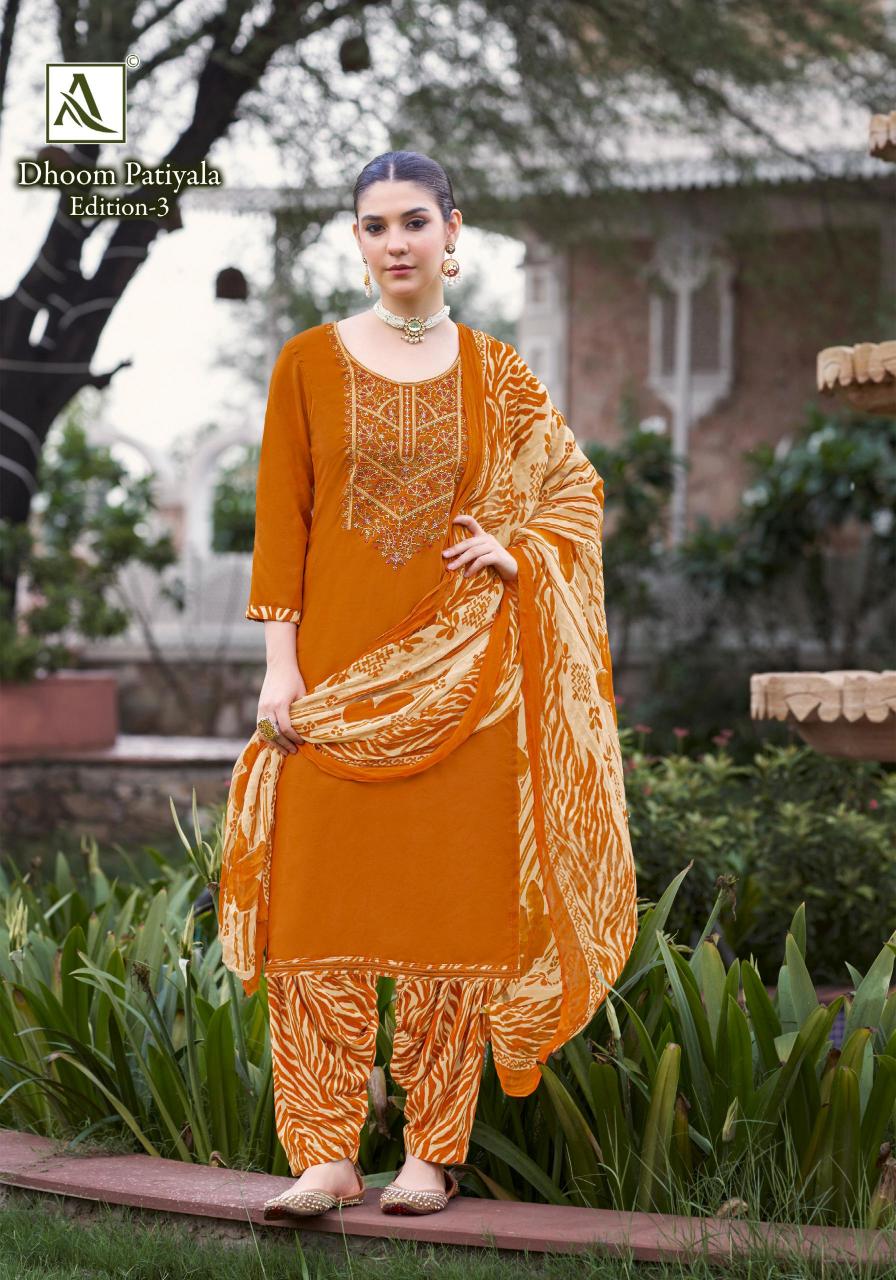 Alok Dhoom Patiyala vol 3 Catalog wholesale dress material distributors