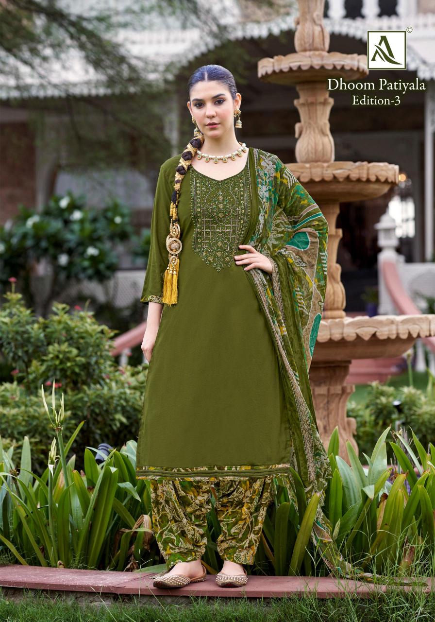 Alok Dhoom Patiyala vol 3 Catalog wholesale dress material distributors